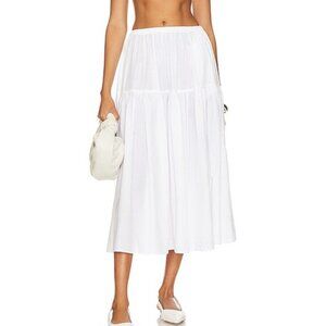 Enza Costa cotton tiered midi skirt